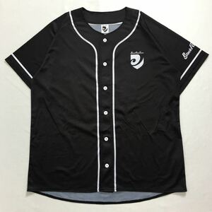 [ フリーサイズ ] Black Rams Tokyo ベースボールシャツ F 黒 半袖 ユニフォーム シャツ ボタン リコーブラックラムズ東京 ラグビー