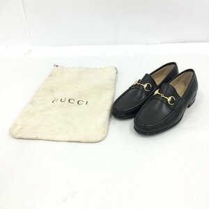 GUCCI　グッチ　ホースビット　レディースシューズ　黒色　袋付き　1100009/2　39 1/2 　L【CDAQ5049】