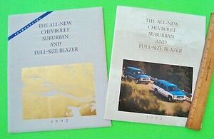 1992 CHEVROLET BLAZER & SUBURBAN HUGE DLX 26-pg COLOR BROCHURE + ENVL nr-MINT 海外 即決