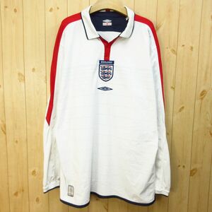 ◎イングランド代表 サッカー UMBRO 2003-2005年◆ユニフォーム ゲームシャツ ホーム グッズ ヴィンテージ◆メンズ 白 Lサイズ◆A4841