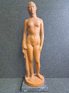 彫刻家 山本雅彦 作 裸婦像「さわやかな朝」石膏 高さ約47㎝ 真作保証 日展参与