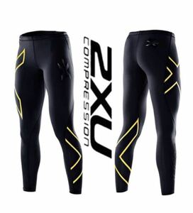 ■新品■2XU タイツ メンズ M ゴールド　金　コンプレッションウェア マラソン トレーニング ランニング ジム