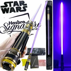 【上品 貴重】ハズブロ社製 【メイスウィンドゥ】 FXライトセーバー HASBRO SIGNATURE MACE WINDU FORCE FX LIGHTSABER COLLECTIBLE　紫