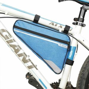 ブルー 自転車バッグ フレームバッグ トップチューブ ロードバイクトライアングル バッグ I150