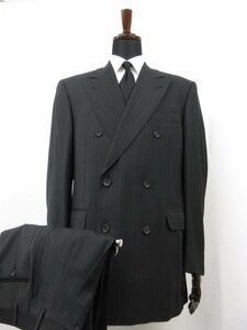 【カナーリ CANALI】 ダブル6ボタン スーツ (メンズ) size52-7R チャコールグレー ストライプ イタリア製 ■27RMS8374