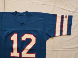 【古着GAME TOPSレア Champion Buffalo Bills ユニフォームナンバリングシャツ青#12】NFLバッファロービルズアメフトジム・ケリー