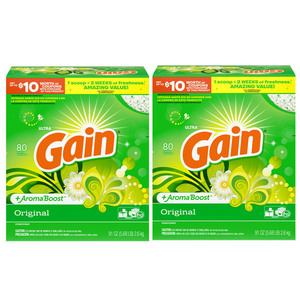 洗濯用洗剤 Gain ゲイン 洗濯洗剤 粉末（オリジナル）粉末 80回分（2.6kg 91oz）2個セット 日用品 ランドリー 洗