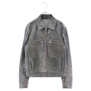 TOM FORD トムフォード 17AW Suede Leather Jacket スウェードレザージャケット グリーン BN417