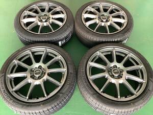 【中古+未使用】シュタイナー スタッグ 17x7J 5H 100 +53 4本 1台分 215/45R17 プリウス カローラ スポーツ ツーリング 86 BRZ レクサス CT