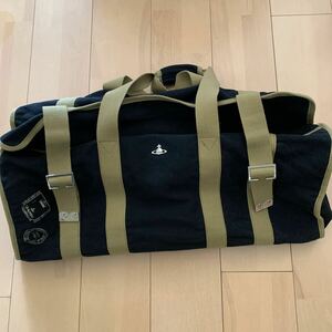 【Vivienne Westwood】ヴィヴィアン ウエストウッド キャンバス地 大型ボストンバッグ ブラック military ストレージバッグ 旅行