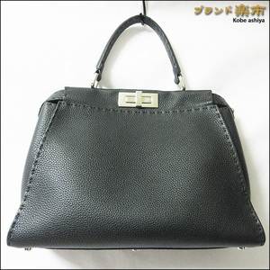 *FENDI フェンディ ハンドバッグ トート ２way ピーカブー セレリア シルバー金具 ブラック 8BN290*