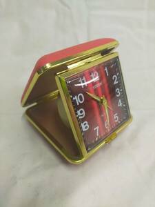 P25 ゼンマイ式動作可能 SEIKO セイコー 収納式置時計 コンパクト トラベルクロック 目覚 手巻 置時計 日本製 2JEWELS レトロ アンティーク