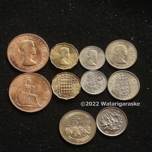 ★未使用★英旧硬貨4種4枚★1,3,6ペンス, 1シリング貨