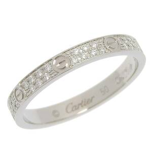 Cartier カルティエ 750WG K18 WG ミニラブ リング パヴェダイヤ ダイヤモンド #50 10号 ホワイトゴールド 指輪 ジュエリー