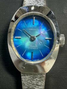 Ｌ330レディース腕時計　ORIENT/オリエント　Chamade/シャマード　SWP I120-15902 21石　2針　ラウンド　ブルー　ビンテージ　シェル文字盤