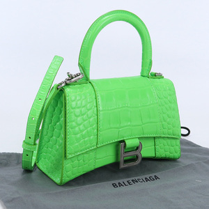 中古良品バレンシアガBALENCIAGA アワーグラス XS ハンドバッグ 592833 3817 グリーン系 ランク：A us-2