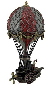スチームパンク風 熱気球ファンタジー彫像/ 産業革命 英国 ロンドン バーナー ゴンドラ モンゴルフィエ兄弟(輸入品)