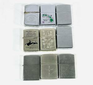 ◇1円 ★ Zippo ジッポ ライター9個セット シルバージッポー メンズ 喫煙グッズ まとめ売り アンティーク含む