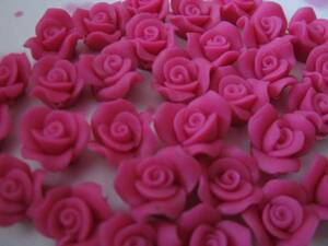 【激安卸】12mm樹脂薔薇☆ローズピンク50個