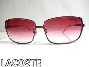 X4D039■本物■ ラコステ LACOSTE 日本製 メタル ピンク色スクエアデザイン サングラス メガネ 眼鏡 メガネフレーム