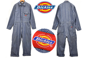 T-0188★Dickies ディッキーズ★IDEL しっかりした ヘリンボーンデニム ツナギ オールインワン サロペット 作業着 M-L