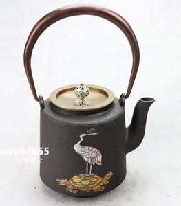 実用品★1400ML 鉄瓶 鉄瓶 老鉄瓶 対応 鉄やかん 鉄分補給 鉄びん 手作 細工 提梁壺