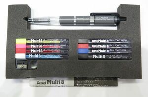 ◆ボールペン・シャーペン◆ぺんてる Pentel SUPER Multi 8 スーパーマルチ8 替え芯付 箱付 長期保管品