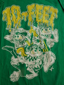 貴重 中古 10-FEET ONE-MAN TOUR 2014年 bad Tシャツ M グリーン イエロー 緑 黄色 コンサート グッズ テンフィート バンT バンドT ツアーT