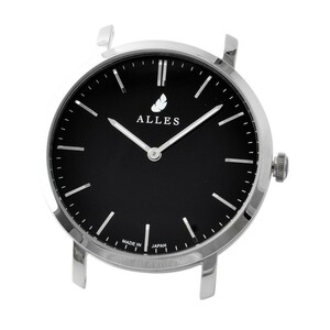 アレス 腕時計用ヘッド 日本製 クォーツ バーインデックス シルバー×ブラック 39mm ヘッドのみ ベルト別売り wwas391h01d03