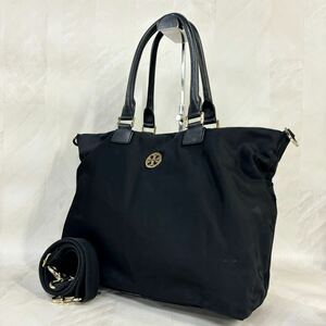 240419-TORY BURCH トリーバーチ ナイロン トートバッグ 2way 肩掛けショルダーバッグ ブラック 黒 レディース 鞄