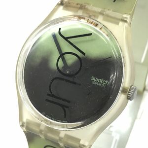 Swatch スウォッチ Protect 腕時計 GK226 クオーツ コレクション おしゃれ アート グリーン ブラック 軽量 軽い 電池交換済 動作確認済