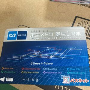 使用済みパスネット東京メトロ誕生1周年記念