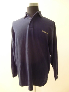 送料無料 フランス製 Guy Laroche ギ ラロッシュ 長袖 ラガーシャツ ポロシャツ 4(XL)紺 金 刺繍 カットソー ディオールの3プリンス