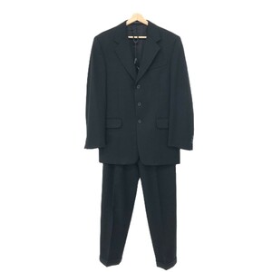 ◆FENDI フェンディ 3Bスーツ 48◆ ブラック ウール100％ メンズ ノーベント 上下セット セットアップ フォーマル 紳士服
