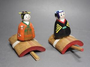 郷土玩具　江戸玩具　飛んだり跳ねたり 助六/花魁 2点 伝統工芸 民芸品