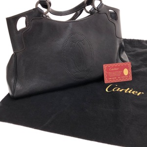 □□ Cartier カルティエ ハンドバッグ ブラック やや傷や汚れあり