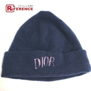 Dior ディオール 013MB10AT995 ロゴ ビーニー 帽子 ニット帽 ニットキャップ ニット帽 ネイビー メンズ【中古】