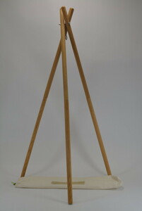 111 y014 美品 CAMP MANIA PRODUCTS / BRY WOODEN TRIPOD キャンプマニア ウッド トライポッド ランタンハンガー