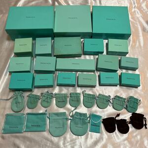 Tiffany ティファニー　19箱17枚セット　アクセサリーケース　空箱　保存袋　巾着 ジュエリーケース　TIFFANY 化粧箱 小物入れ 