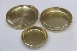 昭和レトロ　給食用アルマイトの皿　大・中・小を各5枚ずつ　計15枚　懐かしい品　何かに使えそう？