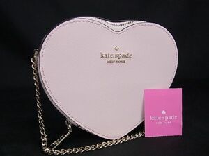 1円 ■新品■未使用■ kate spade ケイトスペード K6063 レザー ハート チェーン ショルダーバッグ ポシェット ライトピンク系 BG1405