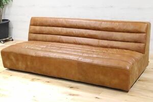 GMEK80I○ CRASH GATE / クラッシュゲート tabu Leather Works / タブレザーワークス トリプルソファ 定価28.6万 ZEPHYR SOFA