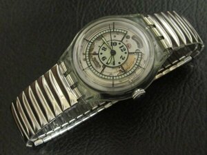 スウォッチ SWATCH AUTOMATIC AG1993 シルバー 蛇腹バンド メカニカル 自動巻(手巻付) スケルトン