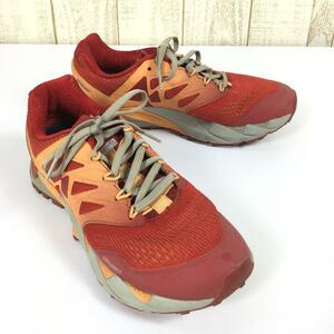 WOMENs 23.5cm メレル アジリティピークフレックス2 E-メッシュ トレイルランニングシューズ MERRELL J12556 レッド系