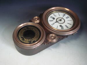 昔の四つ丸　金属枠　不動品　掛時計　柱時計　ゼンマイ　振り子 アンティーク（検）　四つ丸 達磨 ダルマ 