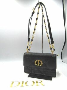 ☆美品 Christian Dior クリスチャン ディオール ミス カロ チェーン ミニショルダーバッグ 黒×ゴールド S5169UDAX-M900 レディース☆