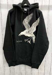 【タグ付き】【美品】NEW ERA× Yohji yamamotoPOUR HOMME/HOODIE YYHM CROW LOGO /パーカー/ニューエラ/ヨウジヤマモトプールオム/XL/春