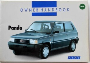 Fiat Panda OWNER HANDBOOK 英語版