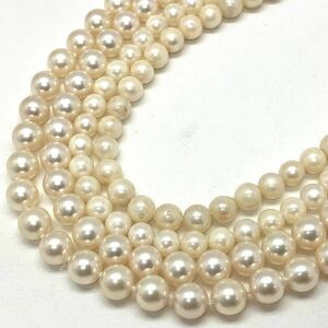 ［アコヤ本真珠アクセサリーパーツおまとめ］a 約134g 約5.5~7.5mm あこや ベビー baby ネックレス pearl necklace parts DA0
