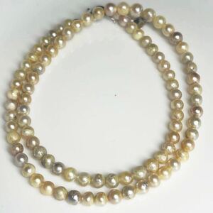 【訳あり】艷やか本真珠 パールネックレス 留め具ネックレス jewelry Pearl 天然 バロック